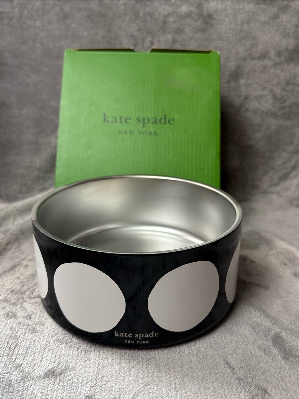 kate spade Black and White Art Dot Pet Bowl